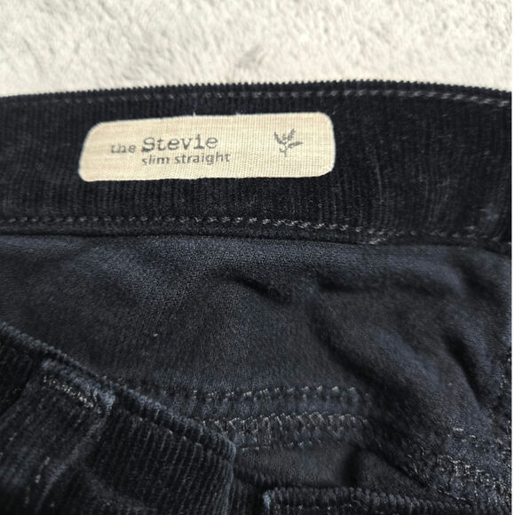 AG Jeans Adriano Goldschmied Stevie Slim Straight Corduroy Jeans Black 27R - Picture 9 of 10